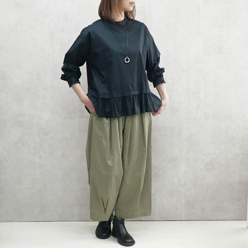 Branch m‘.,ブランチエム,ナチュラル,30代,40代,50代,60代,コットン,ゆったり,コットン,コットンブラウス,綿ブラウス,フリル,フリルブラウス,フォーマル,オケージョン,セットアップ,レイヤード,レイヤードコーデ,