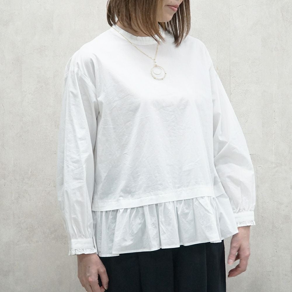 Branch m‘.,ブランチエム,ナチュラル,30代,40代,50代,60代,コットン,ゆったり,コットン,コットンブラウス,綿ブラウス,フリル,フリルブラウス,フォーマル,オケージョン,セットアップ,レイヤード,レイヤードコーデ,