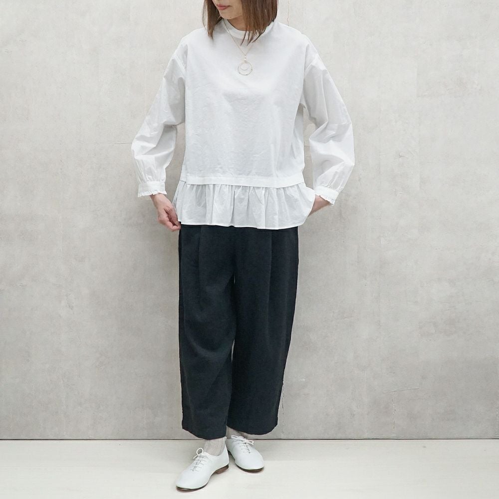 Branch m‘.,ブランチエム,ナチュラル,30代,40代,50代,60代,コットン,ゆったり,コットン,コットンブラウス,綿ブラウス,フリル,フリルブラウス,フォーマル,オケージョン,セットアップ,レイヤード,レイヤードコーデ,