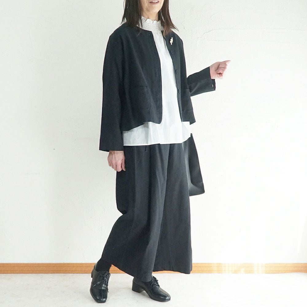 Branch m‘.,ブランチエム,ナチュラル,30代,40代,50代,60代,コーデセット,コーディネートセット,セット売り,ゆったり,セットアップ,ワイドパンツ,ジャケット,クルーネック,ノーカラージャケット,クルーネックジャケット