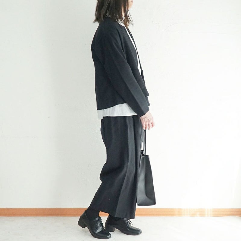 Branch m‘.,ブランチエム,ナチュラル,30代,40代,50代,60代,コーデセット,コーディネートセット,セット売り,ゆったり,セットアップ,ワイドパンツ,ジャケット,クルーネック,ノーカラージャケット,クルーネックジャケット