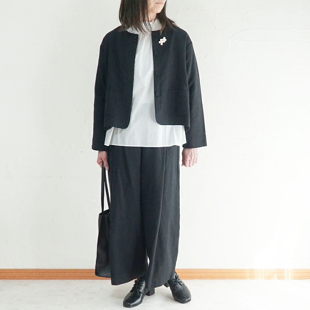 Branch m‘.,ブランチエム,ナチュラル,30代,40代,50代,60代,コーデセット,コーディネートセット,セット売り,ゆったり,セットアップ,ワイドパンツ,ジャケット,クルーネック,ノーカラージャケット,クルーネックジャケット