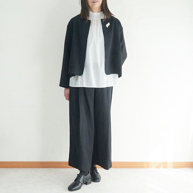 Branch m‘.,ブランチエム,ナチュラル,30代,40代,50代,60代,コーデセット,コーディネートセット,セット売り,ゆったり,セットアップ,ワイドパンツ,ジャケット,クルーネック,ノーカラージャケット,クルーネックジャケット