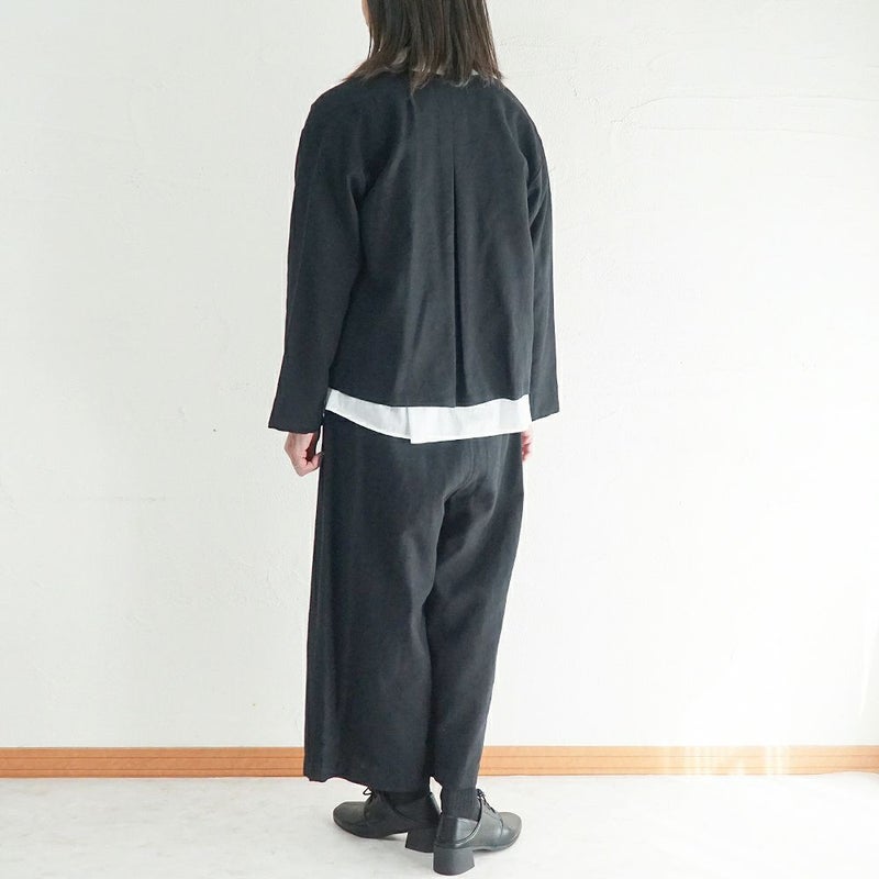 Branch m‘.,ブランチエム,ナチュラル,30代,40代,50代,60代,コーデセット,コーディネートセット,セット売り,ゆったり,セットアップ,ワイドパンツ,ジャケット,クルーネック,ノーカラージャケット,クルーネックジャケット