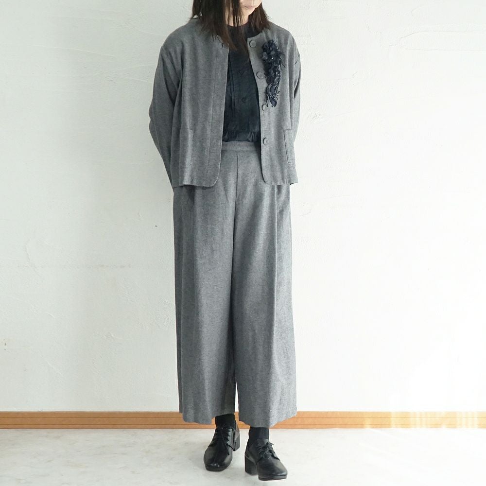 Branch m‘.,ブランチエム,ナチュラル,30代,40代,50代,60代,コーデセット,コーディネートセット,セット売り,ゆったり,セットアップ,ワイドパンツ,ジャケット,クルーネック,ノーカラージャケット,クルーネックジャケット