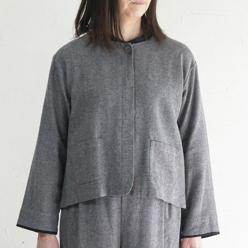 Branch m‘.,ブランチエム,ナチュラル,30代,40代,50代,60代,コーデセット,コーディネートセット,セット売り,ゆったり,セットアップ,ワイドパンツ,ジャケット,クルーネック,ノーカラージャケット,クルーネックジャケット