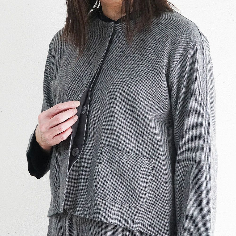 Branch m‘.,ブランチエム,ナチュラル,30代,40代,50代,60代,コーデセット,コーディネートセット,セット売り,ゆったり,セットアップ,ワイドパンツ,ジャケット,クルーネック,ノーカラージャケット,クルーネックジャケット