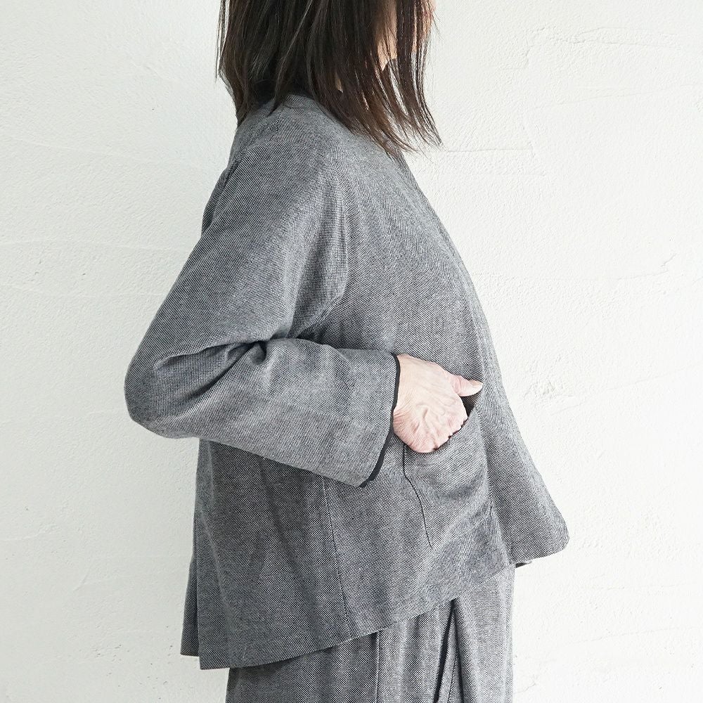 Branch m‘.,ブランチエム,ナチュラル,30代,40代,50代,60代,コーデセット,コーディネートセット,セット売り,ゆったり,セットアップ,ワイドパンツ,ジャケット,クルーネック,ノーカラージャケット,クルーネックジャケット