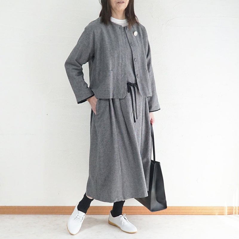 Branch m‘.,ブランチエム,ナチュラル,30代,40代,50代,60代,コーデセット,コーディネートセット,セット売り,ゆったり,セットアップ,ワンピース,2wayワンピース,ノースリーブワンピース,ジャケット,クルーネック,ノーカラージャケット,クルーネックジャケット