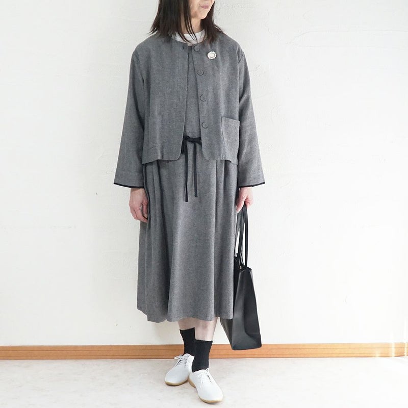 Branch m‘.,ブランチエム,ナチュラル,30代,40代,50代,60代,コーデセット,コーディネートセット,セット売り,ゆったり,セットアップ,ワンピース,2wayワンピース,ノースリーブワンピース,ジャケット,クルーネック,ノーカラージャケット,クルーネックジャケット