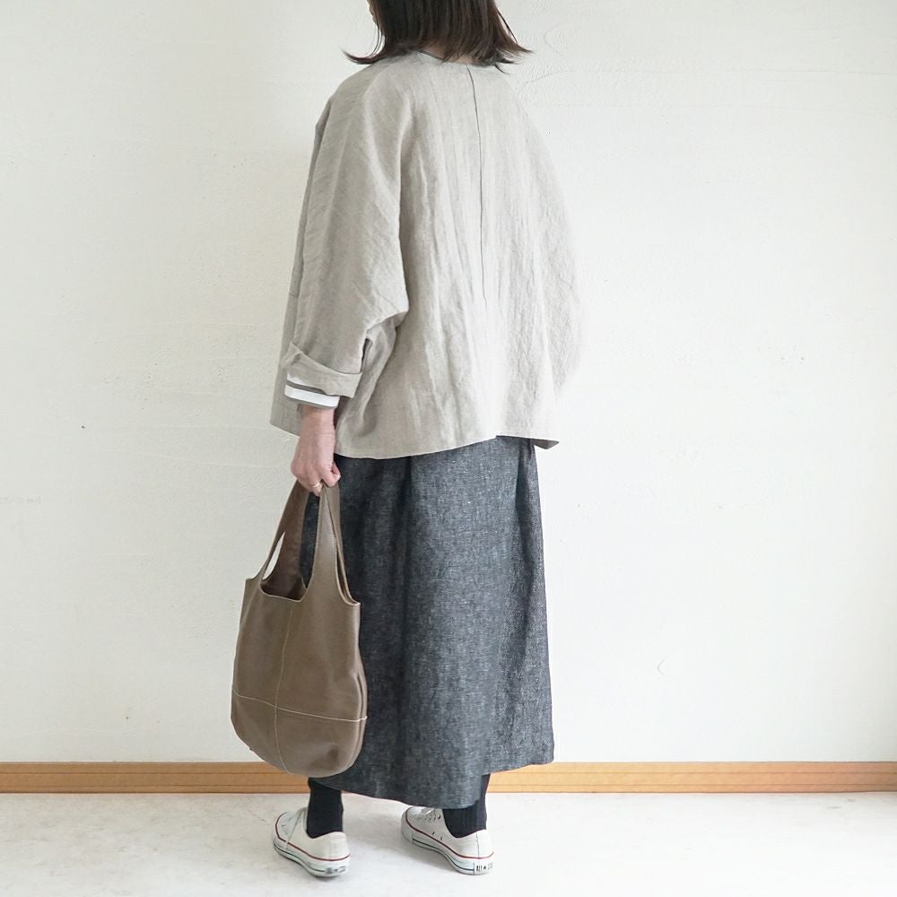 Branch m‘.,ブランチエム,ナチュラル,30代,40代,50代,60代,リネン,ゆったり,ジャケット,リネンジャケット,クルーネックジャケット,ノーカラージャケット,フォーマル,オケージョン,セットアップ,ドルマンスリーブ,ドルマンジャケット,