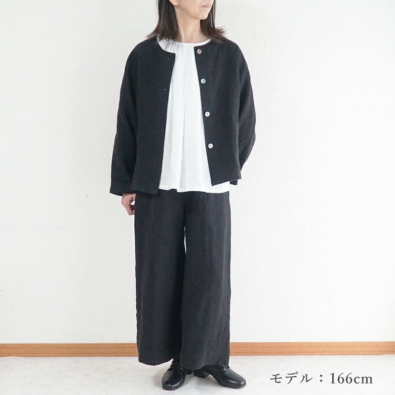 Branch m‘.,ブランチエム,ナチュラル,30代,40代,50代,60代,リネン,ゆったり,ジャケット,リネンジャケット,クルーネックジャケット,ノーカラージャケット,フォーマル,オケージョン,セットアップ,ドルマンスリーブ,ドルマンジャケット,