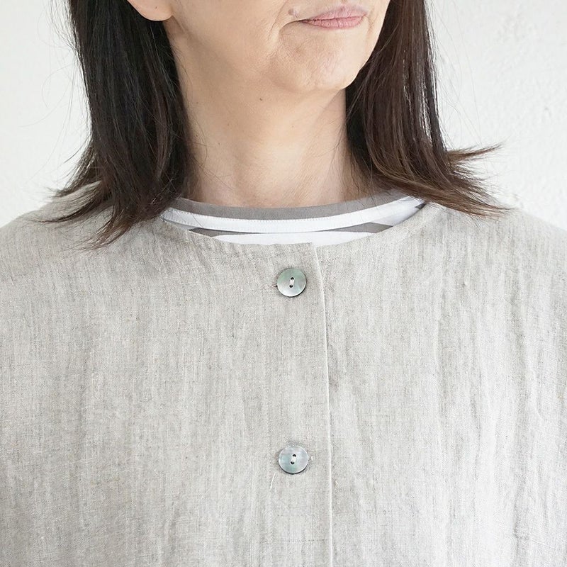 Branch m‘.,ブランチエム,ナチュラル,30代,40代,50代,60代,リネン,ゆったり,ジャケット,リネンジャケット,クルーネックジャケット,ノーカラージャケット,フォーマル,オケージョン,セットアップ,ドルマンスリーブ,ドルマンジャケット,