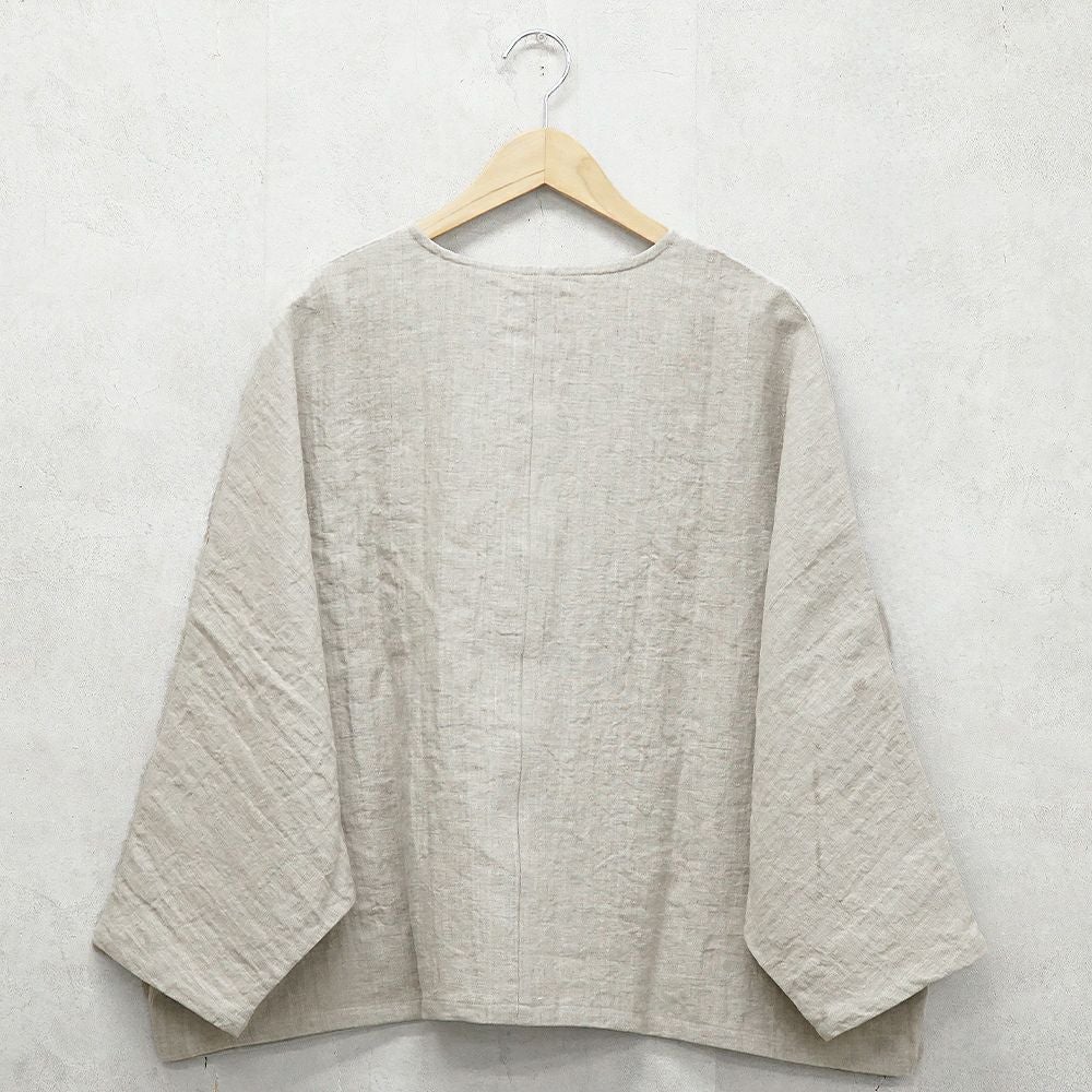 Branch m‘.,ブランチエム,ナチュラル,30代,40代,50代,60代,リネン,ゆったり,ジャケット,リネンジャケット,クルーネックジャケット,ノーカラージャケット,フォーマル,オケージョン,セットアップ,ドルマンスリーブ,ドルマンジャケット,