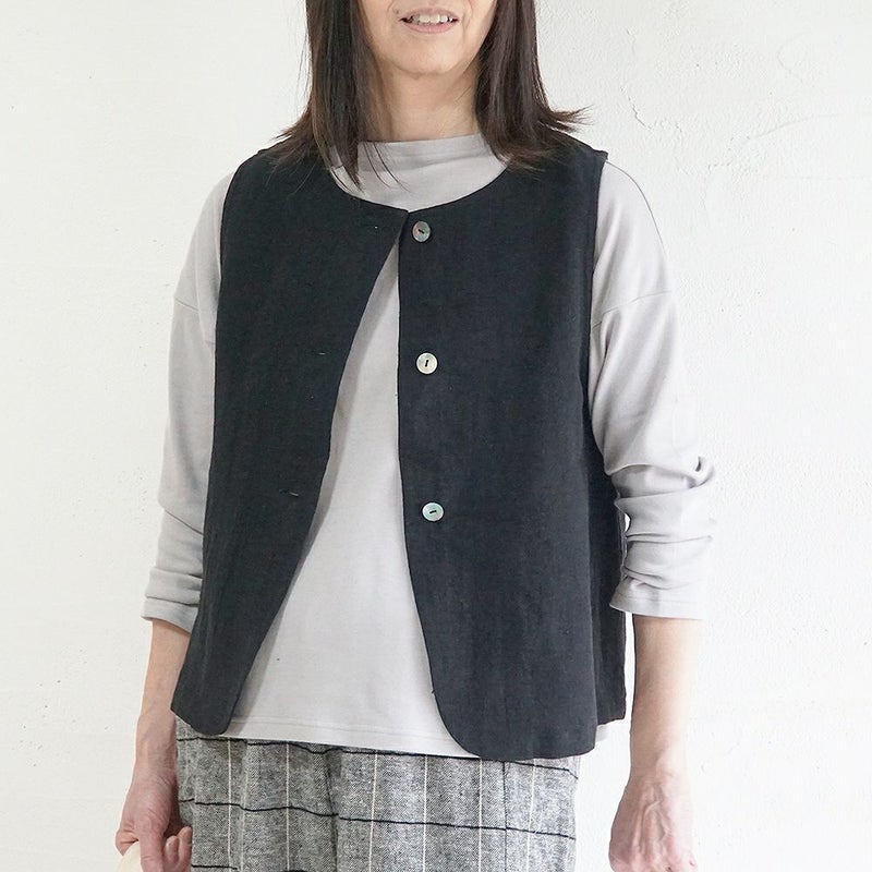 Branch m‘.,ブランチエム,ナチュラル,30代,40代,50代,60代,リネン,ゆったり,ベスト,リネンベスト,2wayベスト,2way,フォーマル,オケージョン,セットアップ,