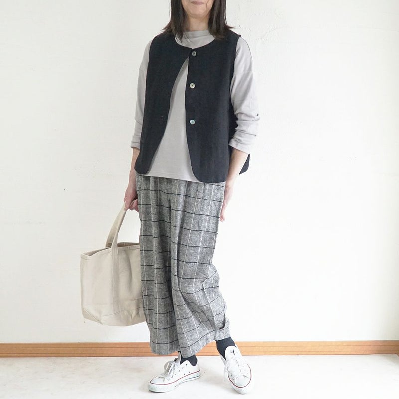 Branch m‘.,ブランチエム,ナチュラル,30代,40代,50代,60代,リネン,ゆったり,ベスト,リネンベスト,2wayベスト,2way,フォーマル,オケージョン,セットアップ,