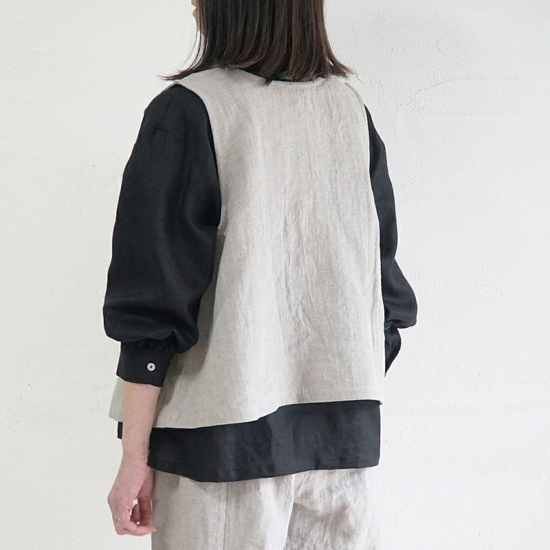 Branch m‘.,ブランチエム,ナチュラル,30代,40代,50代,60代,リネン,ゆったり,ベスト,リネンベスト,2wayベスト,2way,フォーマル,オケージョン,セットアップ,