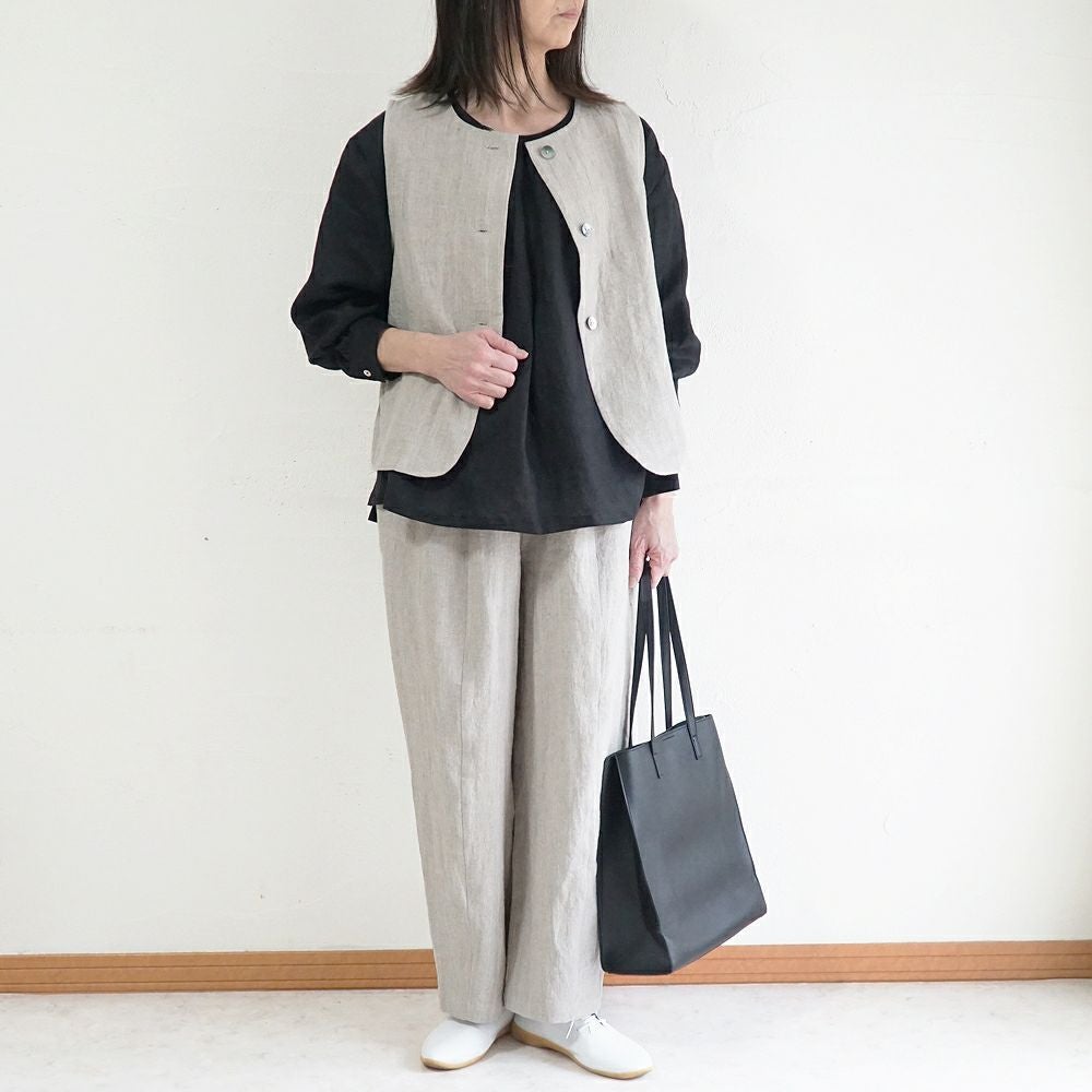 Branch m‘.,ブランチエム,ナチュラル,30代,40代,50代,60代,リネン,ゆったり,ベスト,リネンベスト,2wayベスト,2way,フォーマル,オケージョン,セットアップ,