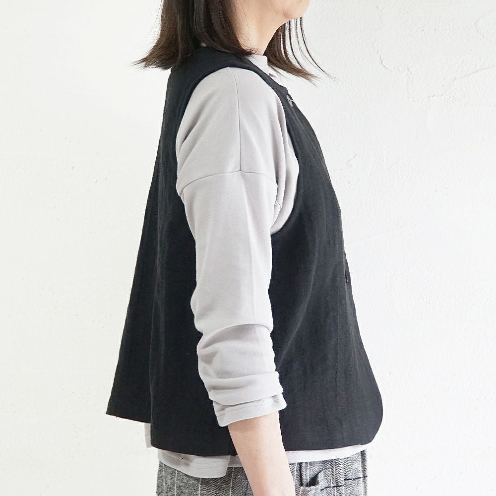 Branch m‘.,ブランチエム,ナチュラル,30代,40代,50代,60代,リネン,ゆったり,ベスト,リネンベスト,2wayベスト,2way,フォーマル,オケージョン,セットアップ,