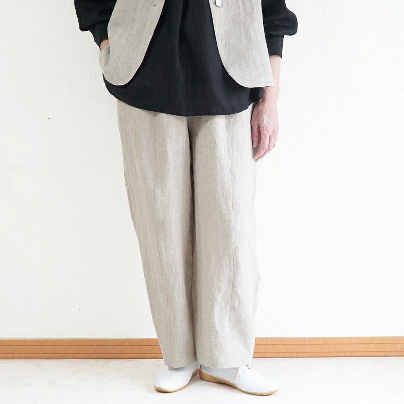 Branch m‘.,ブランチエム,ナチュラル,30代,40代,50代,60代,リネン,ゆったり,フォーマル,オケージョン,セットアップ,pants,パンツ,コクーンパンツ,リネンパンツ,バレルレッグパンツ