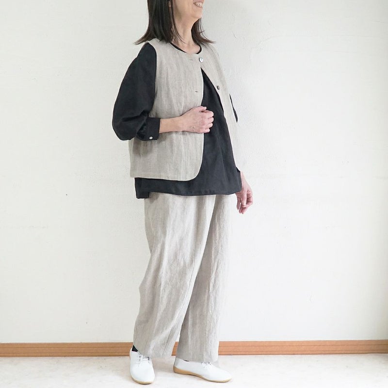 Branch m‘.,ブランチエム,ナチュラル,30代,40代,50代,60代,リネン,ゆったり,フォーマル,オケージョン,セットアップ,pants,パンツ,コクーンパンツ,リネンパンツ,バレルレッグパンツ