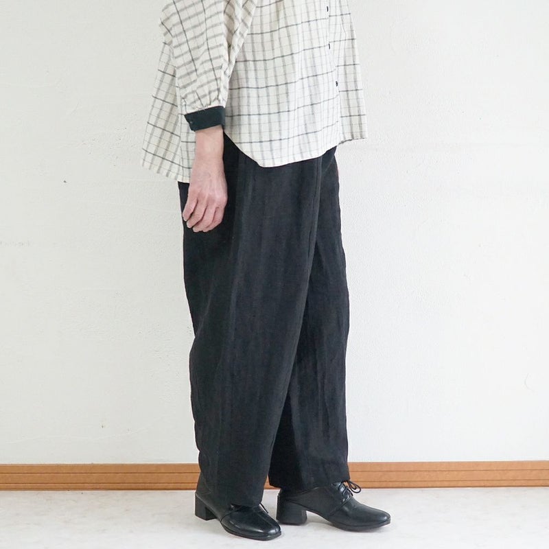 Branch m‘.,ブランチエム,ナチュラル,30代,40代,50代,60代,リネン,ゆったり,フォーマル,オケージョン,セットアップ,pants,パンツ,コクーンパンツ,リネンパンツ,バレルレッグパンツ