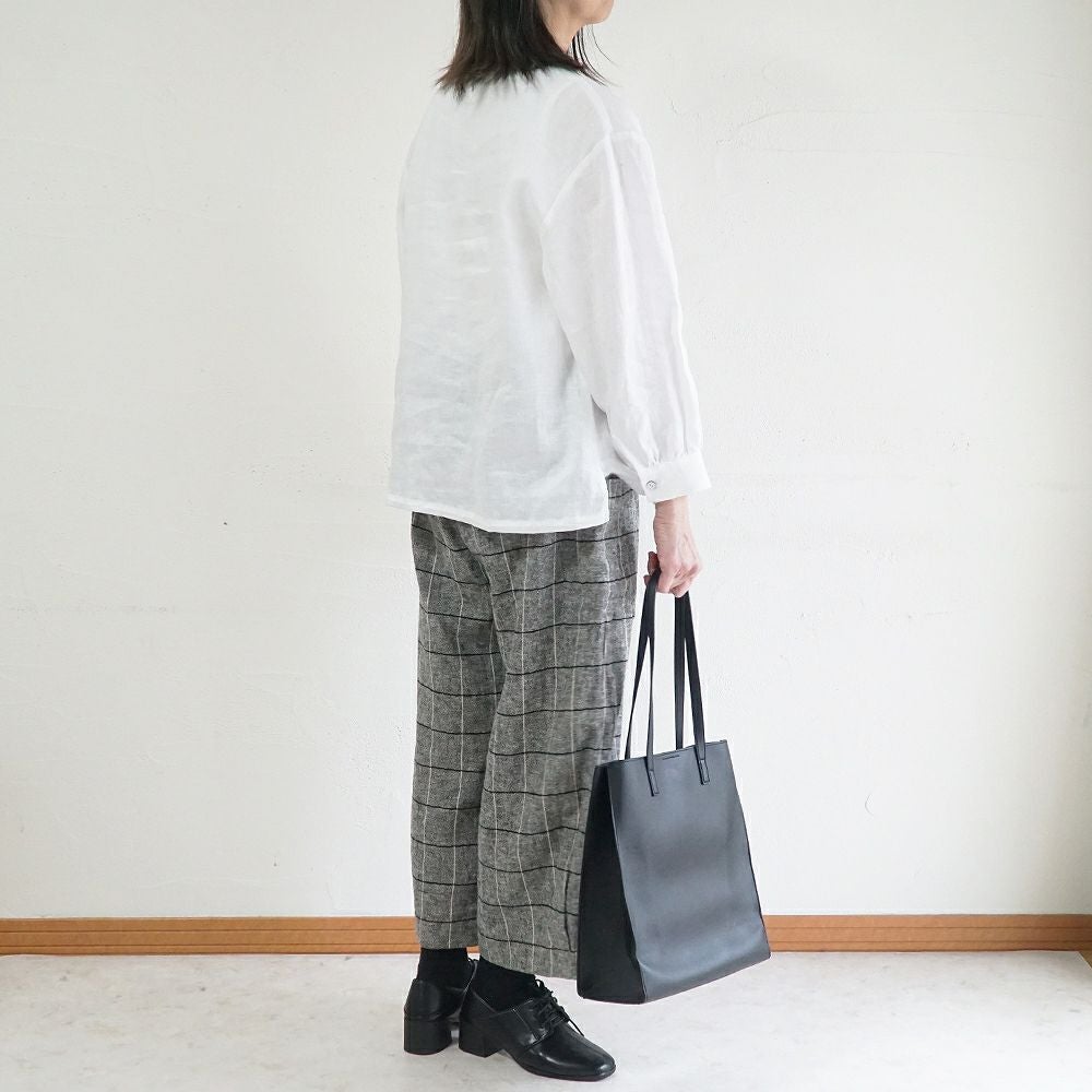 Branch m‘.,ブランチエム,ナチュラル,30代,40代,50代,60代,リネン,ゆったり,blouse,ブラウス,リネンブラウス,プルオーバーブラウス,ギャザーブラウス,タックブラウス,