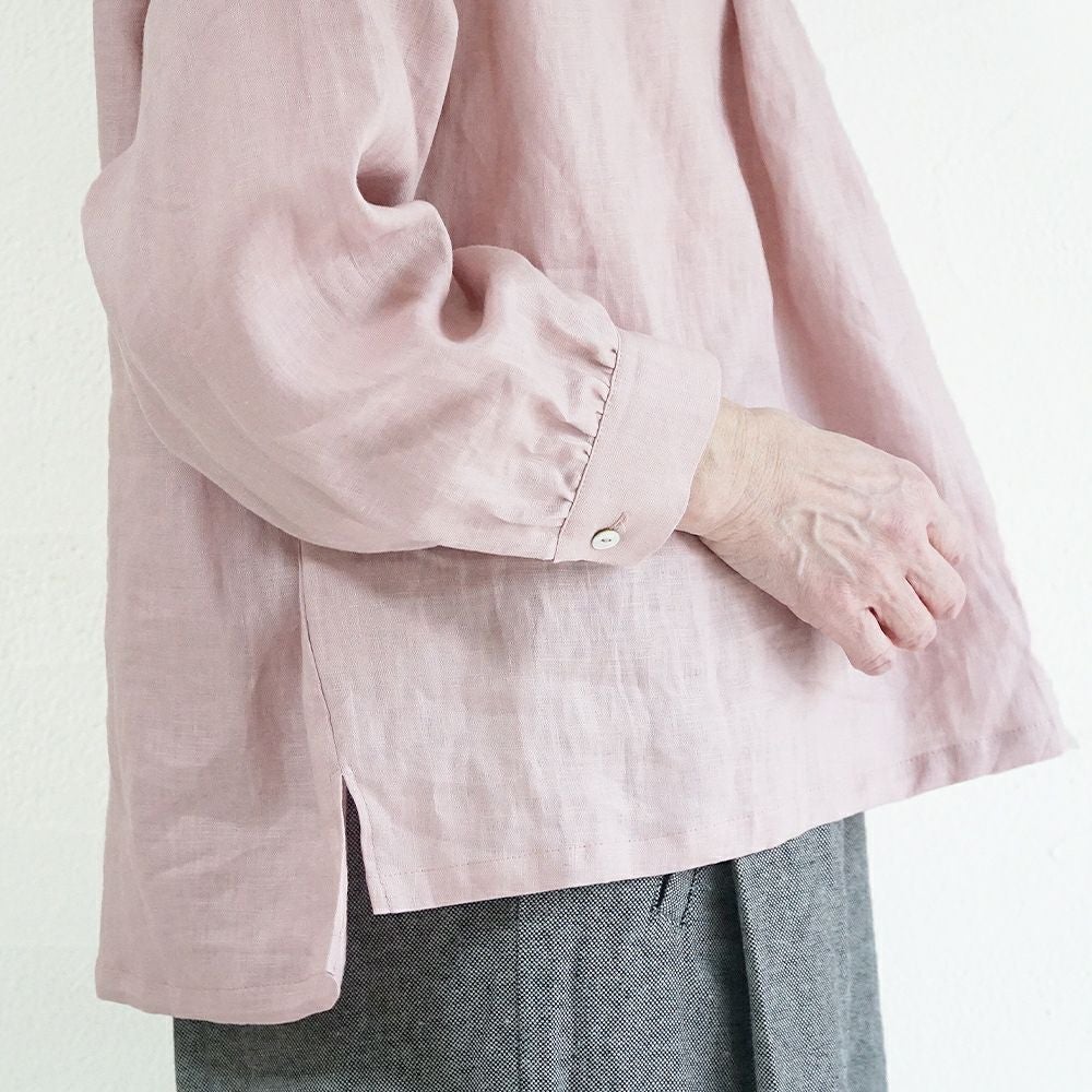 Branch m‘.,ブランチエム,ナチュラル,30代,40代,50代,60代,リネン,ゆったり,blouse,ブラウス,リネンブラウス,プルオーバーブラウス,ギャザーブラウス,タックブラウス,