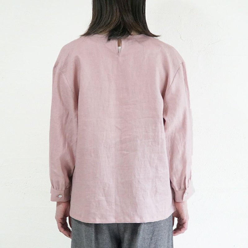 Branch m‘.,ブランチエム,ナチュラル,30代,40代,50代,60代,リネン,ゆったり,blouse,ブラウス,リネンブラウス,プルオーバーブラウス,ギャザーブラウス,タックブラウス,