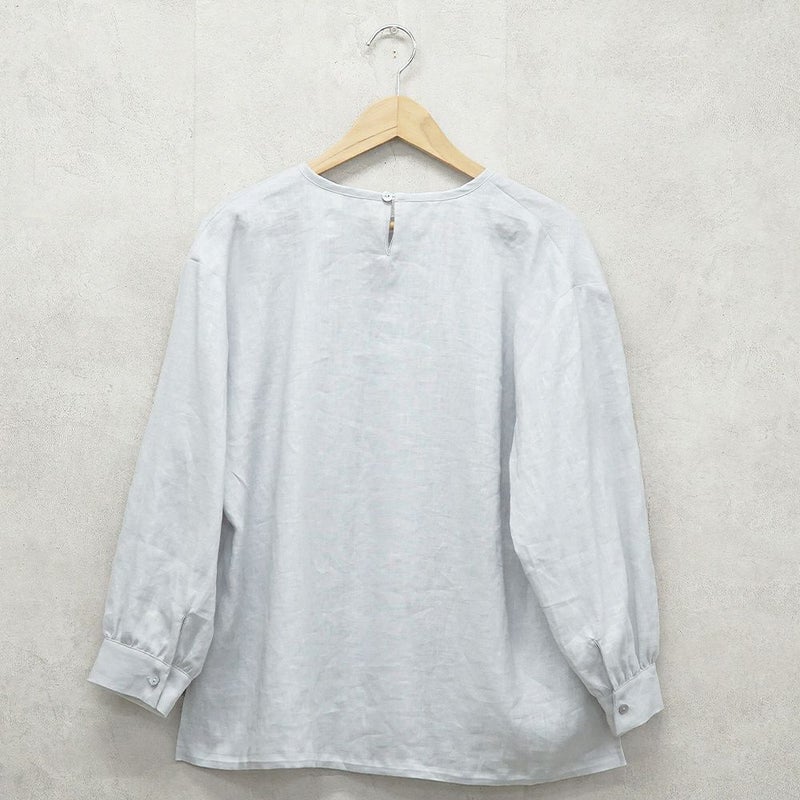 Branch m‘.,ブランチエム,ナチュラル,30代,40代,50代,60代,リネン,ゆったり,blouse,ブラウス,リネンブラウス,プルオーバーブラウス,ギャザーブラウス,タックブラウス,