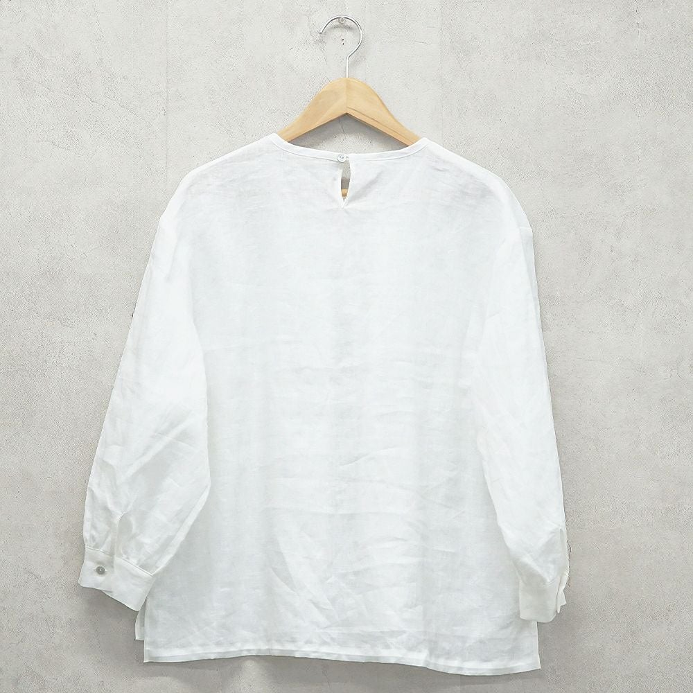 Branch m‘.,ブランチエム,ナチュラル,30代,40代,50代,60代,リネン,ゆったり,blouse,ブラウス,リネンブラウス,プルオーバーブラウス,ギャザーブラウス,タックブラウス,