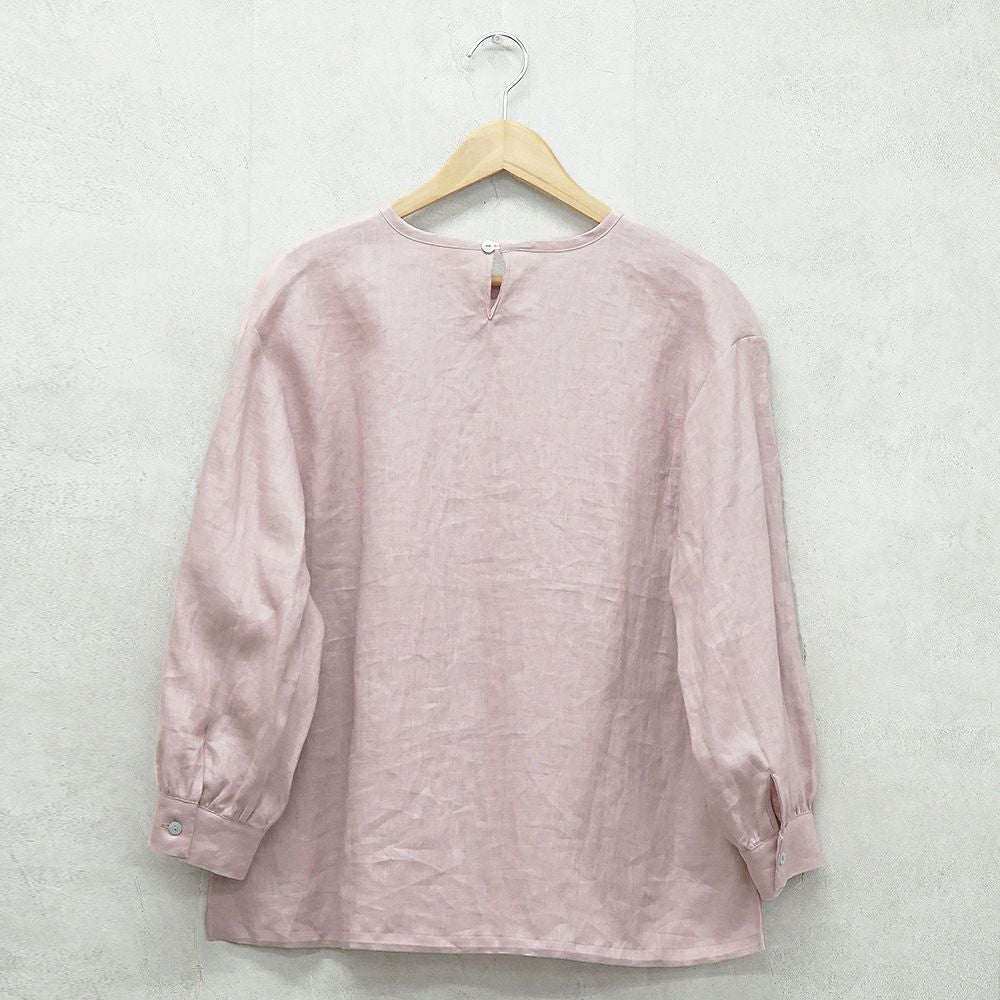 Branch m‘.,ブランチエム,ナチュラル,30代,40代,50代,60代,リネン,ゆったり,blouse,ブラウス,リネンブラウス,プルオーバーブラウス,ギャザーブラウス,タックブラウス,