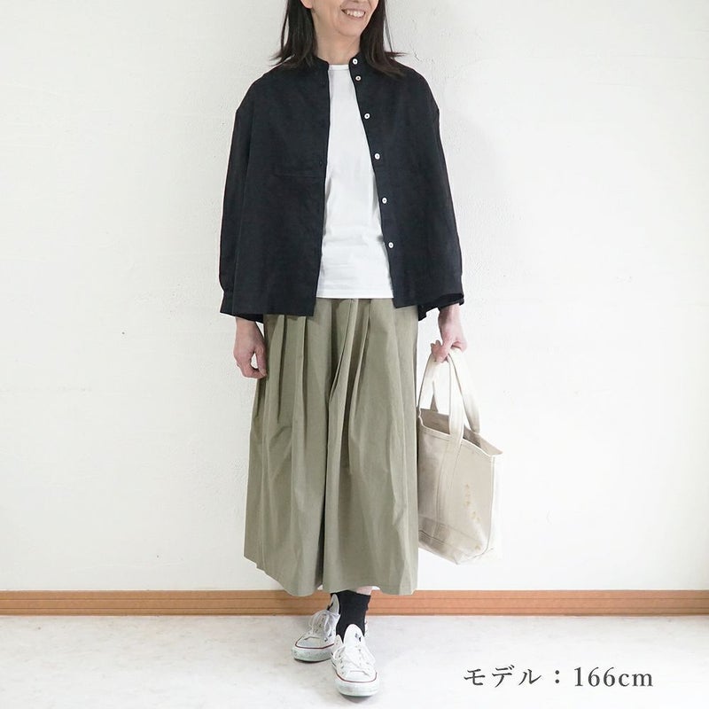 Branch m‘.,ブランチエム,ナチュラル,30代,40代,50代,60代,リネン,ゆったり,blouse,ブラウス,リネンブラウス,バンドカラー,バンドカラーブラウス,スタンドカラー,スタンドカラーブラウス,切替ブラウス