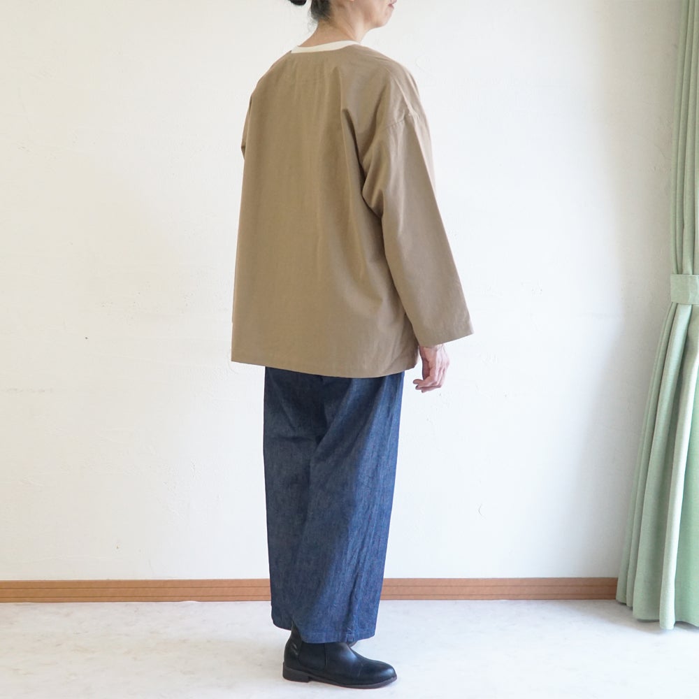 Branch m‘.,ブランチエム,ナチュラル,30代,40代,50代,60代,リネン,ゆったり,ジャケット,ブルゾン,コート,撥水,ノーカラー,ノーカラーコート,ノーカラージャケット,撥水コート,