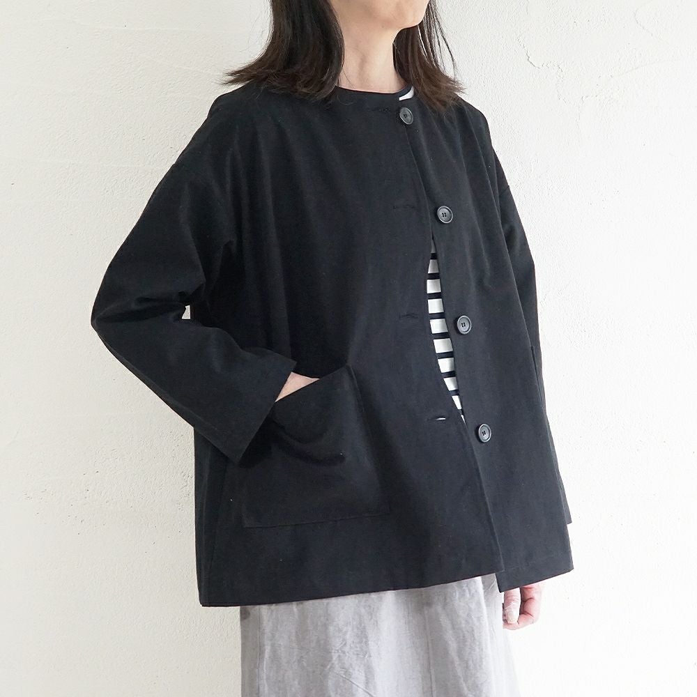 Branch m‘.,ブランチエム,ナチュラル,30代,40代,50代,60代,リネン,ゆったり,ジャケット,ブルゾン,コート,撥水,ノーカラー,ノーカラーコート,ノーカラージャケット,撥水コート,