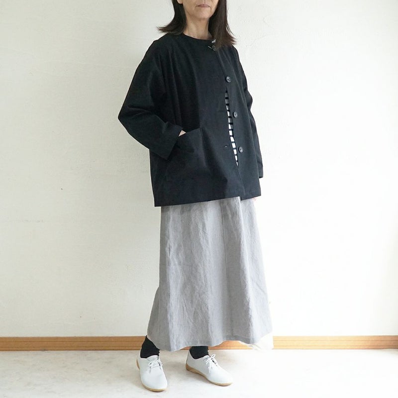 Branch m‘.,ブランチエム,ナチュラル,30代,40代,50代,60代,リネン,ゆったり,ジャケット,ブルゾン,コート,撥水,ノーカラー,ノーカラーコート,ノーカラージャケット,撥水コート,