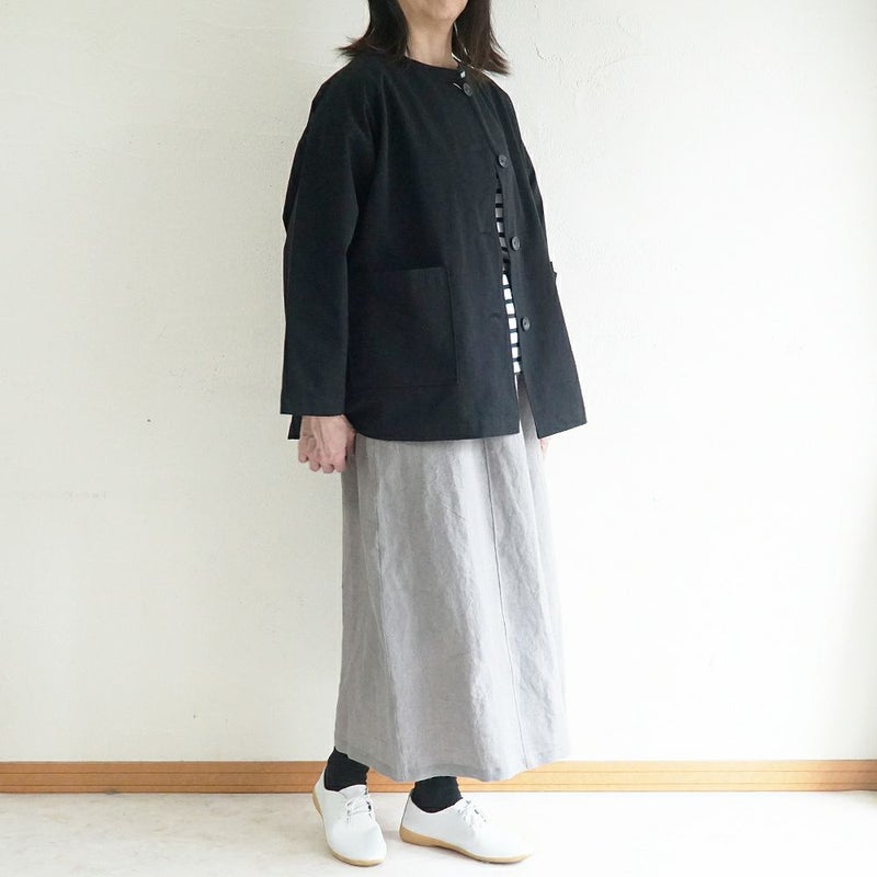 Branch m‘.,ブランチエム,ナチュラル,30代,40代,50代,60代,リネン,ゆったり,ジャケット,ブルゾン,コート,撥水,ノーカラー,ノーカラーコート,ノーカラージャケット,撥水コート,