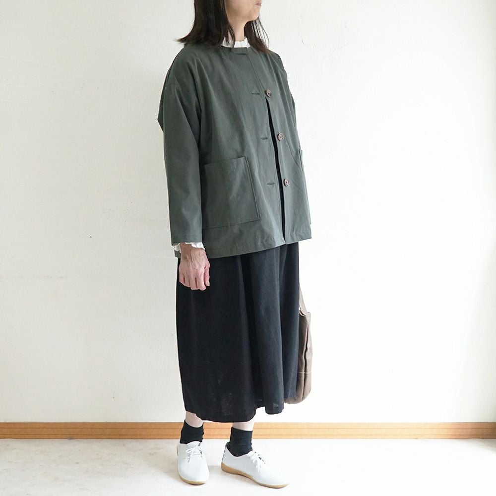 Branch m‘.,ブランチエム,ナチュラル,30代,40代,50代,60代,リネン,ゆったり,ジャケット,ブルゾン,コート,撥水,ノーカラー,ノーカラーコート,ノーカラージャケット,撥水コート,