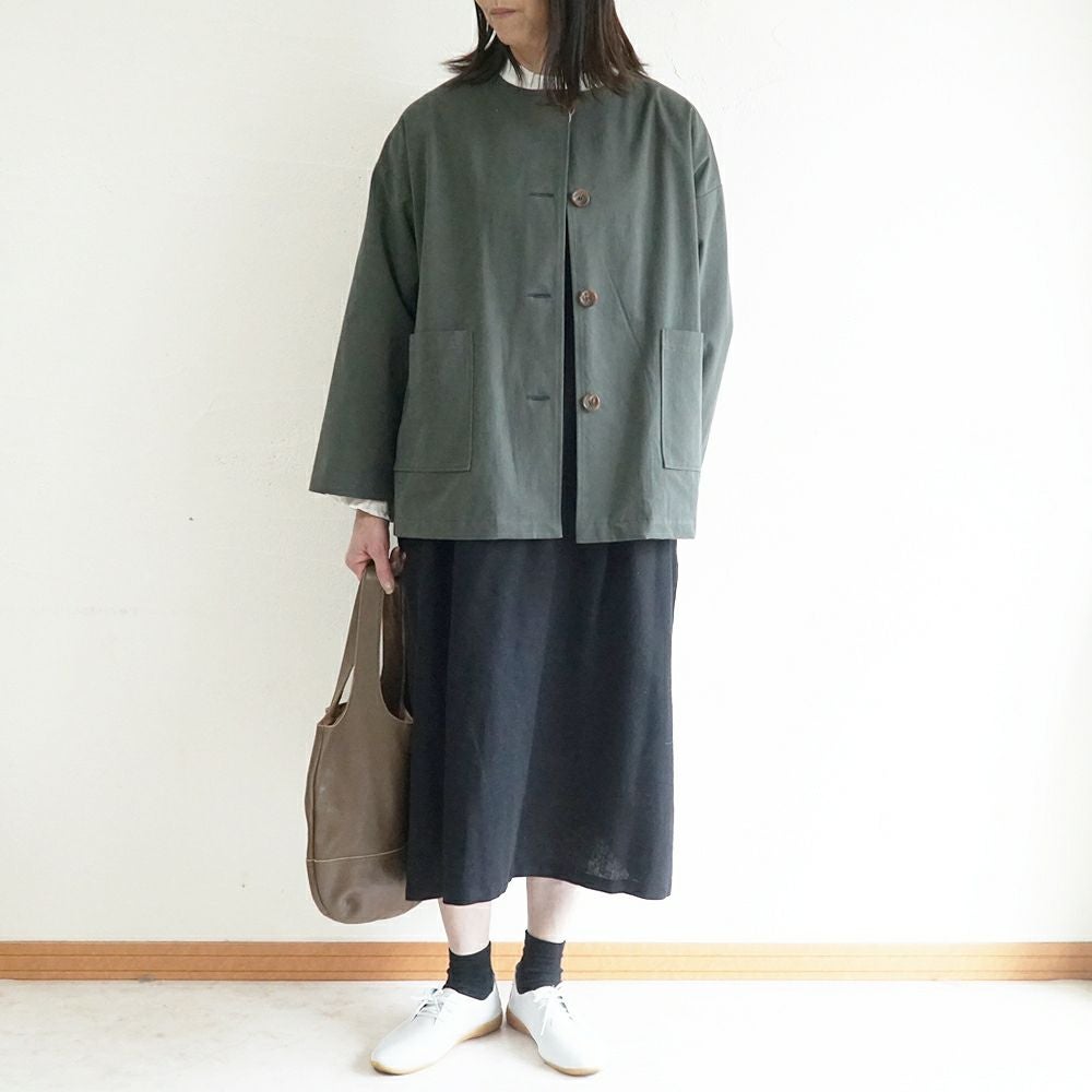 Branch m‘.,ブランチエム,ナチュラル,30代,40代,50代,60代,リネン,ゆったり,ジャケット,ブルゾン,コート,撥水,ノーカラー,ノーカラーコート,ノーカラージャケット,撥水コート,