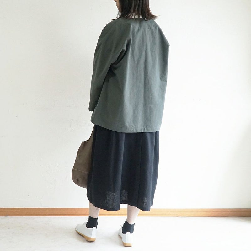 Branch m‘.,ブランチエム,ナチュラル,30代,40代,50代,60代,リネン,ゆったり,ジャケット,ブルゾン,コート,撥水,ノーカラー,ノーカラーコート,ノーカラージャケット,撥水コート,