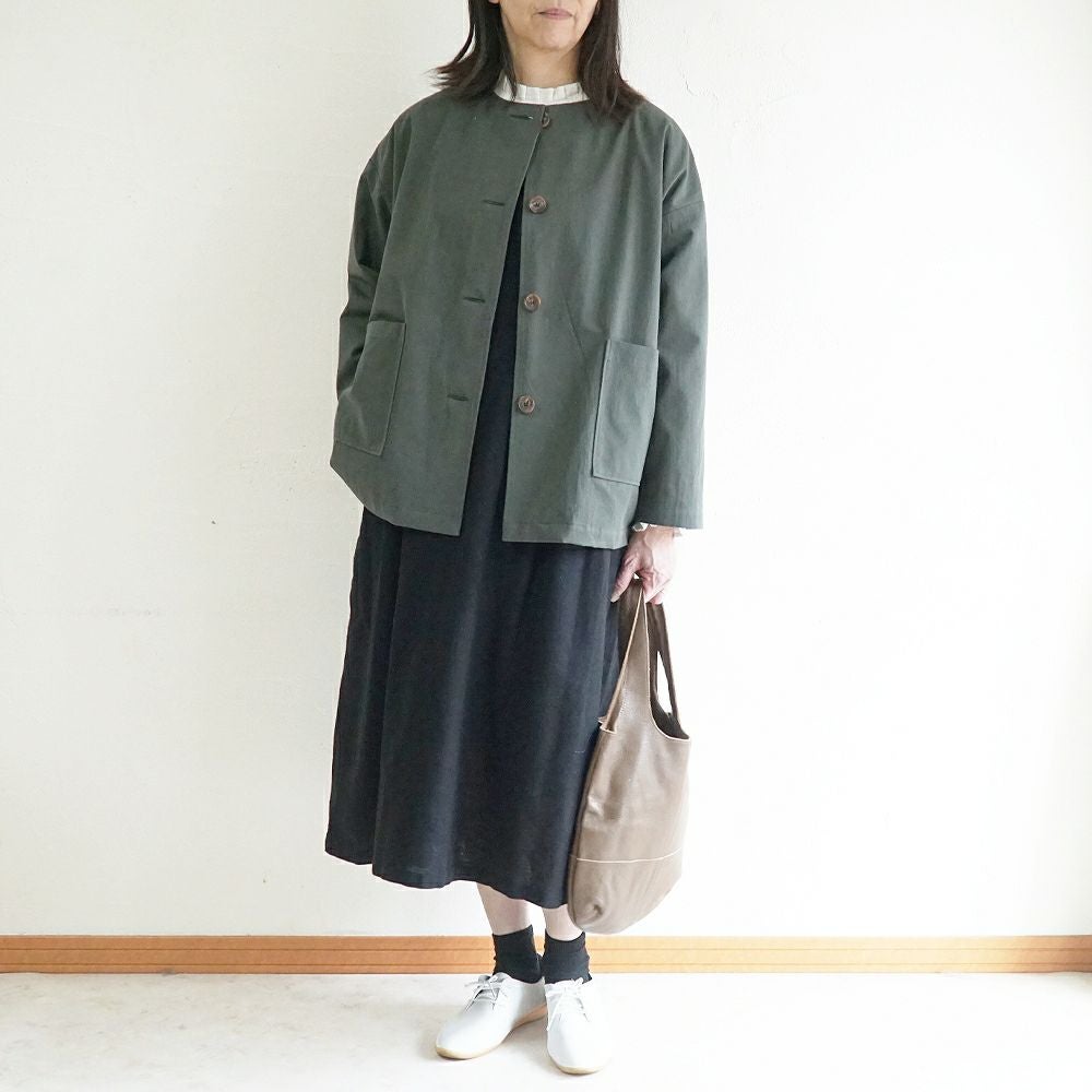 Branch m‘.,ブランチエム,ナチュラル,30代,40代,50代,60代,リネン,ゆったり,ジャケット,ブルゾン,コート,撥水,ノーカラー,ノーカラーコート,ノーカラージャケット,撥水コート,