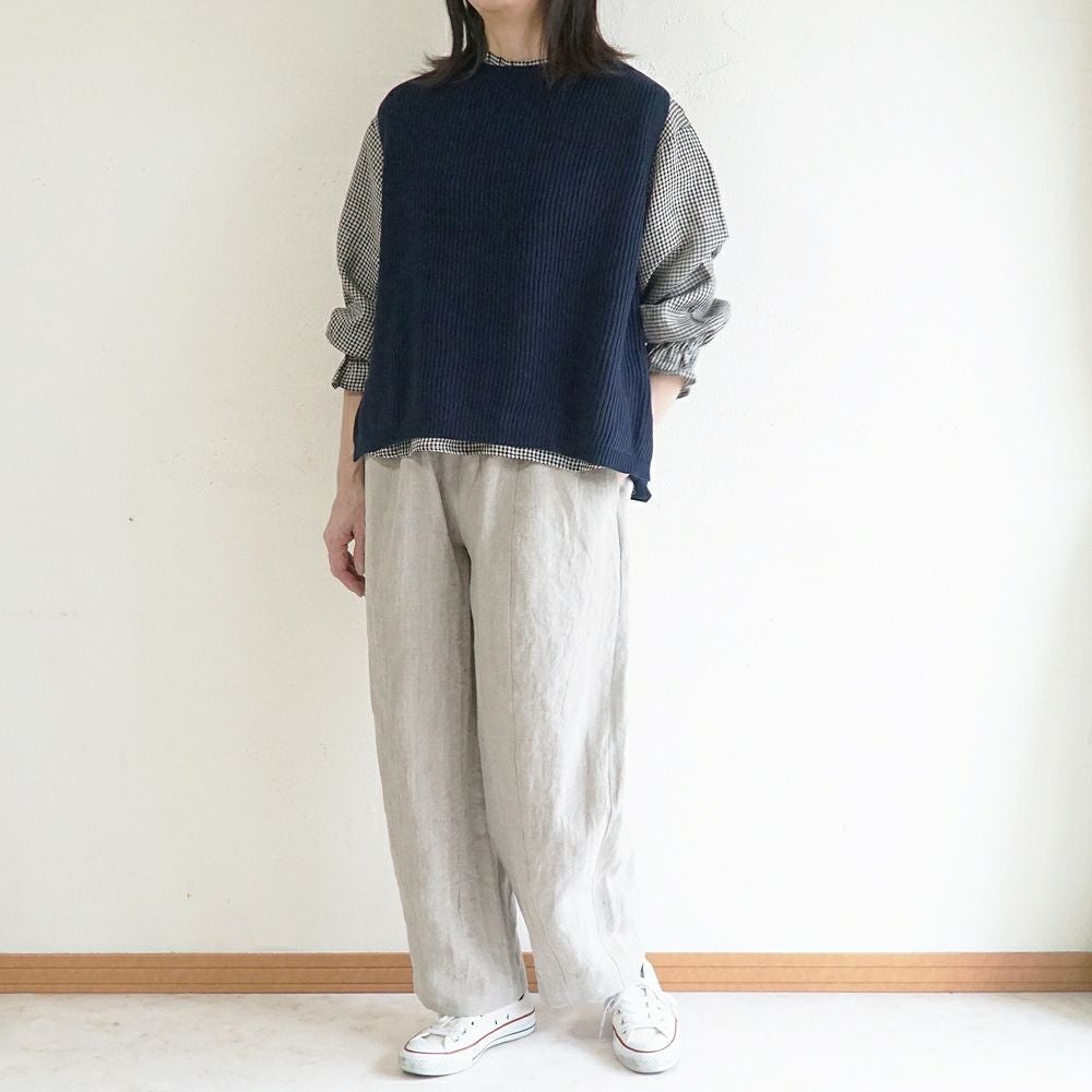 Branch m‘.,ブランチエム,ナチュラル,30代,40代,50代,60代,リネン,ゆったり,blouse,ブラウス,リネンブラウス,フリルブラウス,チェックブラウス,