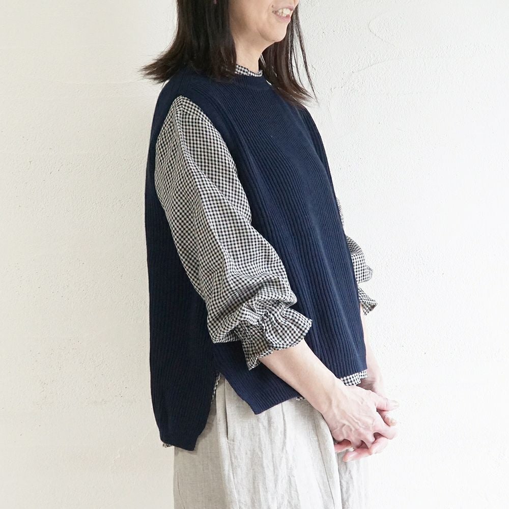 Branch m‘.,ブランチエム,ナチュラル,30代,40代,50代,60代,リネン,ゆったり,blouse,ブラウス,リネンブラウス,フリルブラウス,チェックブラウス,