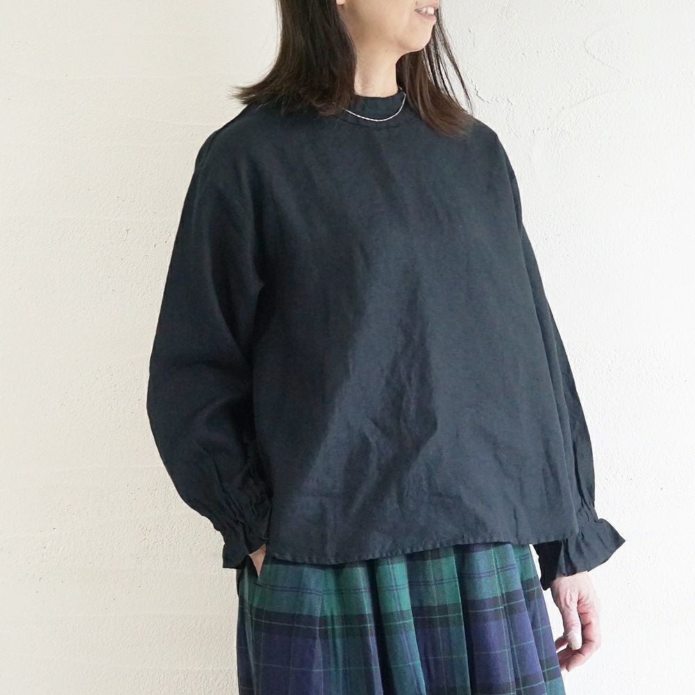Branch m‘.,ブランチエム,ナチュラル,30代,40代,50代,60代,リネン,ゆったり,blouse,ブラウス,リネンブラウス,フリルブラウス,チェックブラウス,