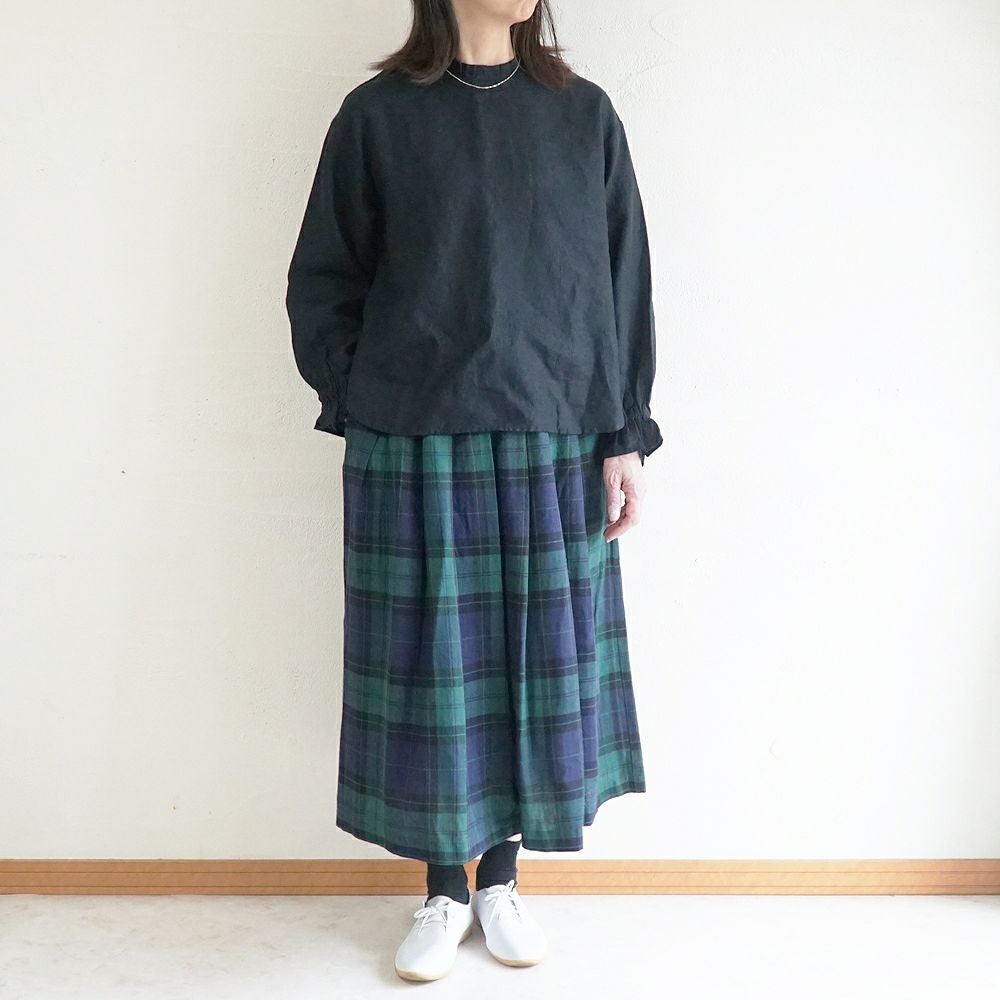 Branch m‘.,ブランチエム,ナチュラル,30代,40代,50代,60代,リネン,ゆったり,blouse,ブラウス,リネンブラウス,フリルブラウス,チェックブラウス,