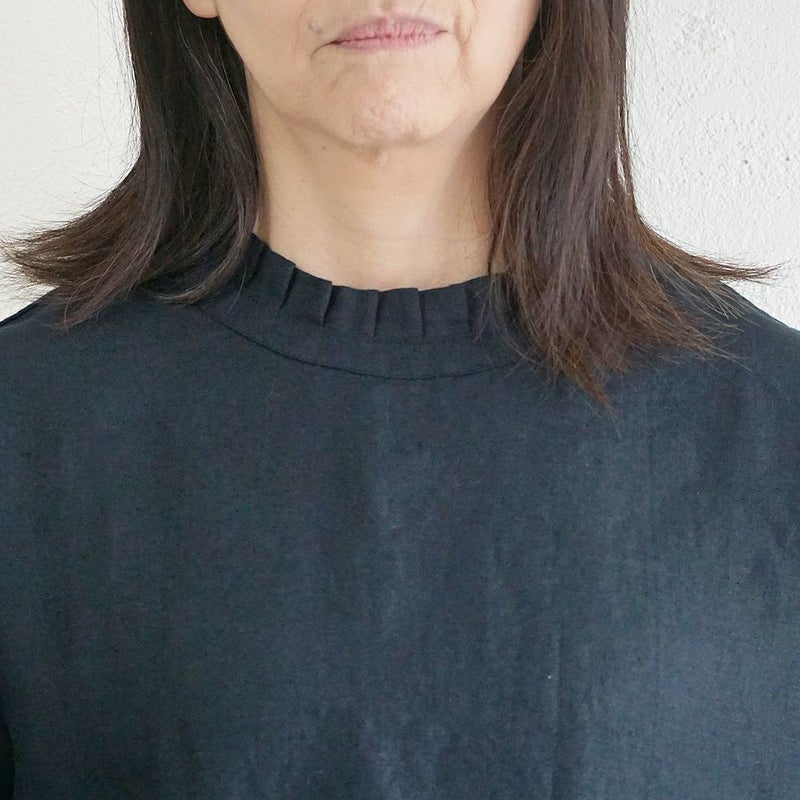 Branch m‘.,ブランチエム,ナチュラル,30代,40代,50代,60代,リネン,ゆったり,blouse,ブラウス,リネンブラウス,フリルブラウス,チェックブラウス,