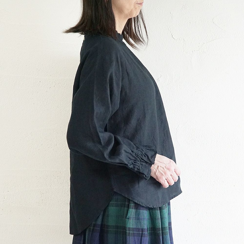 Branch m‘.,ブランチエム,ナチュラル,30代,40代,50代,60代,リネン,ゆったり,blouse,ブラウス,リネンブラウス,フリルブラウス,チェックブラウス,