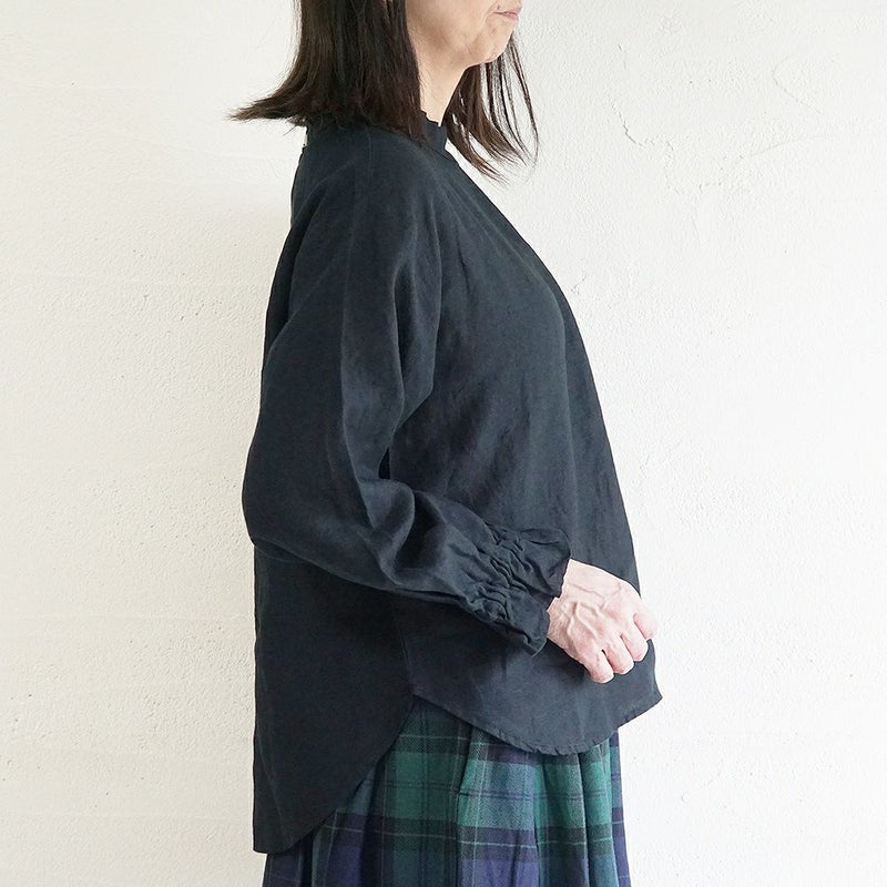 Branch m‘.,ブランチエム,ナチュラル,30代,40代,50代,60代,リネン,ゆったり,blouse,ブラウス,リネンブラウス,フリルブラウス,チェックブラウス,