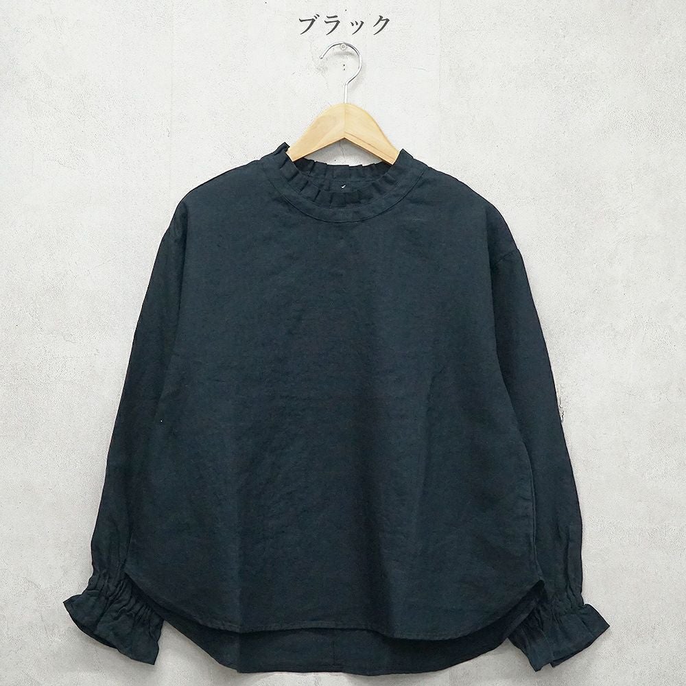Branch m‘.,ブランチエム,ナチュラル,30代,40代,50代,60代,リネン,ゆったり,blouse,ブラウス,リネンブラウス,フリルブラウス,チェックブラウス,