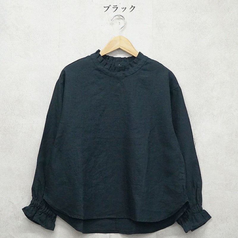 Branch m‘.,ブランチエム,ナチュラル,30代,40代,50代,60代,リネン,ゆったり,blouse,ブラウス,リネンブラウス,フリルブラウス,チェックブラウス,